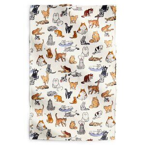 New Vera Bradley A CATS LIFE Cream Throw Blanket